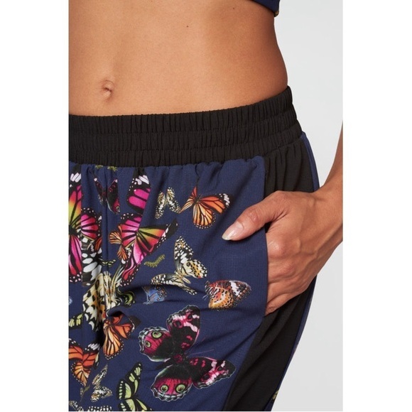 Terez Blue Pink Red kaleidoscope butterfly jogger RipStop Track Pants Sz L - Picture 3 of 15